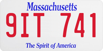 MA license plate 9IT741