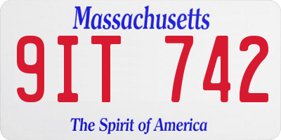 MA license plate 9IT742