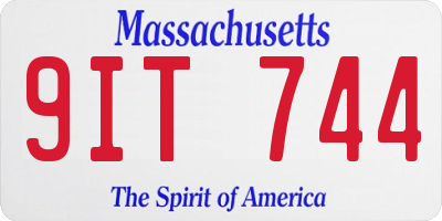 MA license plate 9IT744