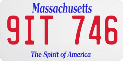 MA license plate 9IT746
