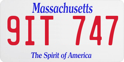 MA license plate 9IT747