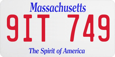 MA license plate 9IT749