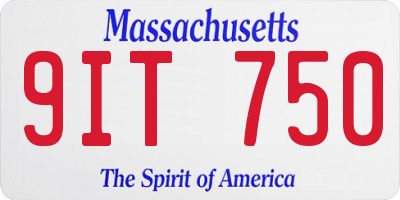 MA license plate 9IT750
