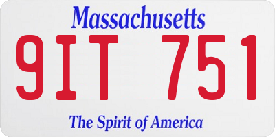 MA license plate 9IT751