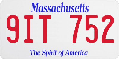 MA license plate 9IT752