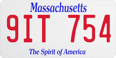 MA license plate 9IT754