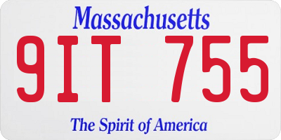 MA license plate 9IT755