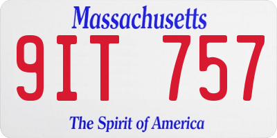 MA license plate 9IT757