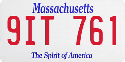 MA license plate 9IT761