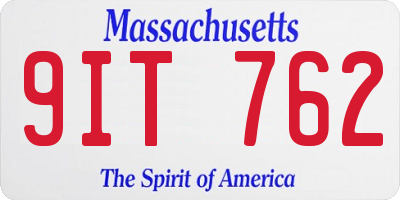 MA license plate 9IT762