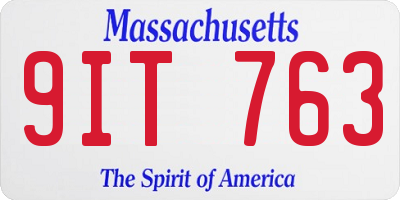 MA license plate 9IT763