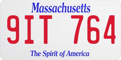 MA license plate 9IT764
