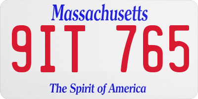 MA license plate 9IT765