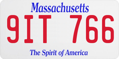 MA license plate 9IT766