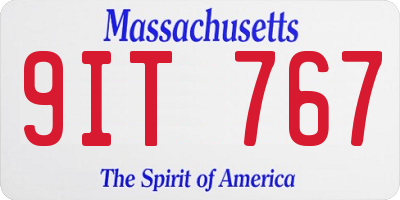 MA license plate 9IT767