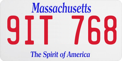 MA license plate 9IT768