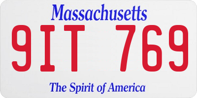 MA license plate 9IT769