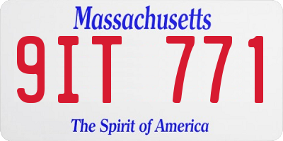 MA license plate 9IT771