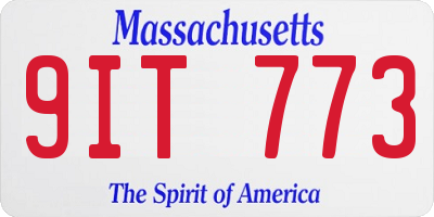 MA license plate 9IT773