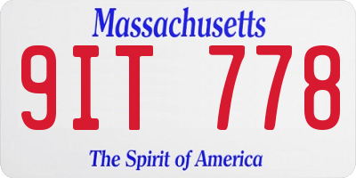 MA license plate 9IT778