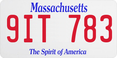 MA license plate 9IT783