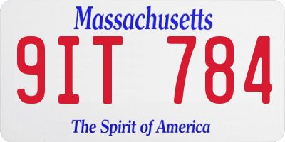 MA license plate 9IT784