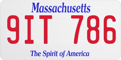 MA license plate 9IT786