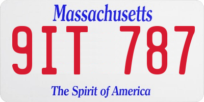 MA license plate 9IT787