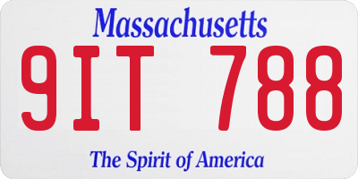 MA license plate 9IT788
