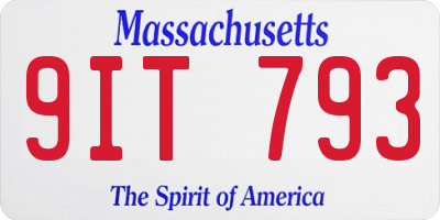 MA license plate 9IT793