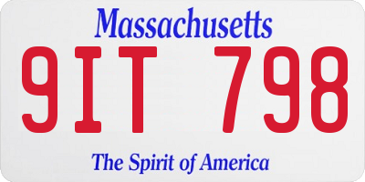 MA license plate 9IT798