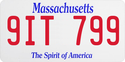 MA license plate 9IT799