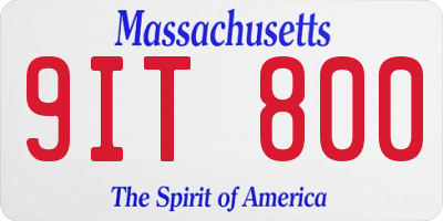 MA license plate 9IT800