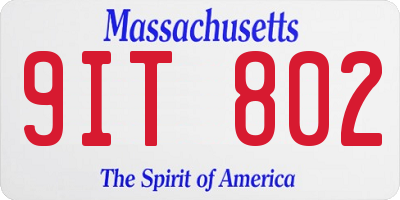 MA license plate 9IT802