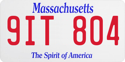 MA license plate 9IT804