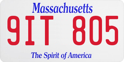 MA license plate 9IT805