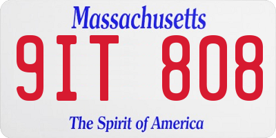 MA license plate 9IT808