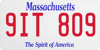 MA license plate 9IT809