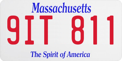 MA license plate 9IT811
