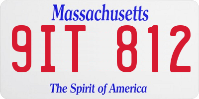 MA license plate 9IT812