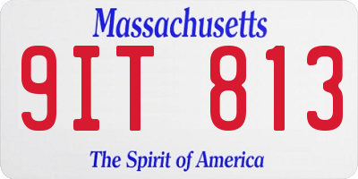 MA license plate 9IT813