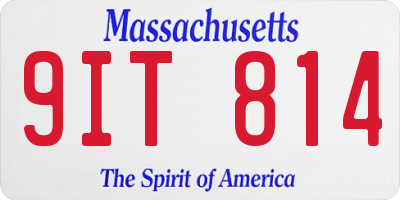 MA license plate 9IT814