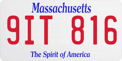 MA license plate 9IT816