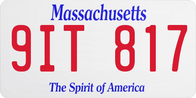 MA license plate 9IT817
