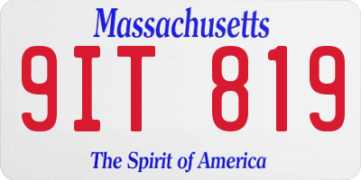 MA license plate 9IT819