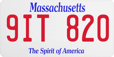 MA license plate 9IT820