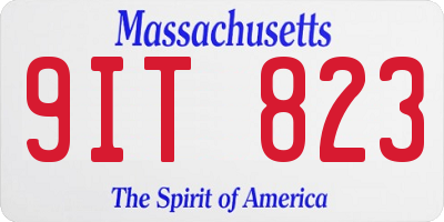 MA license plate 9IT823