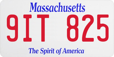 MA license plate 9IT825