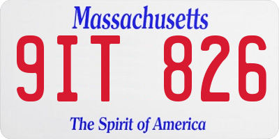 MA license plate 9IT826