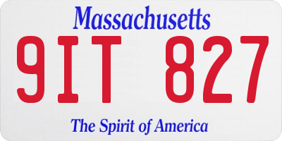 MA license plate 9IT827